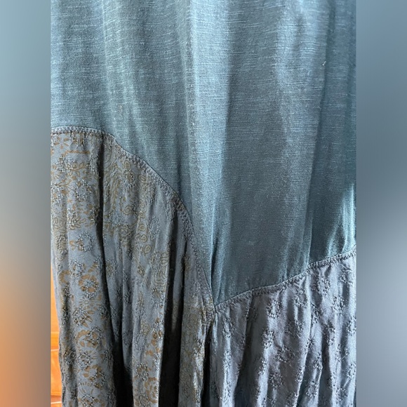 Intimately Free People soft T-shirt dress, teal, with handkerchief hem. - Picture 7 of 11